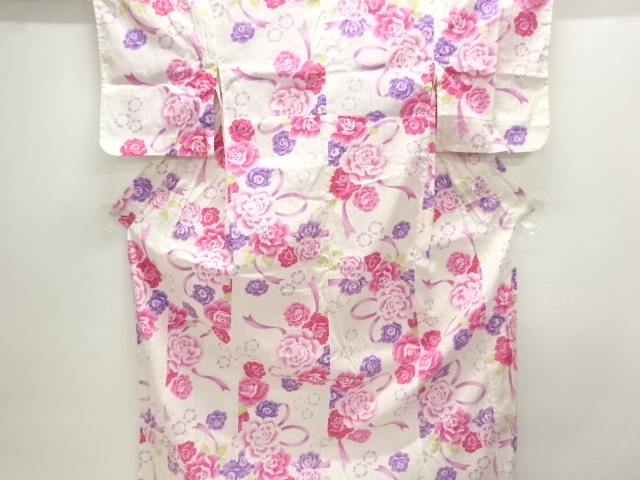 JAPANESE KIMONO / YUKATA / COTTON / ROSE